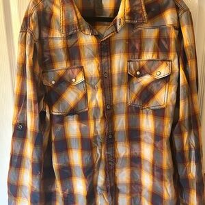 Decree Yellow and Red Plaid Shirt sku186